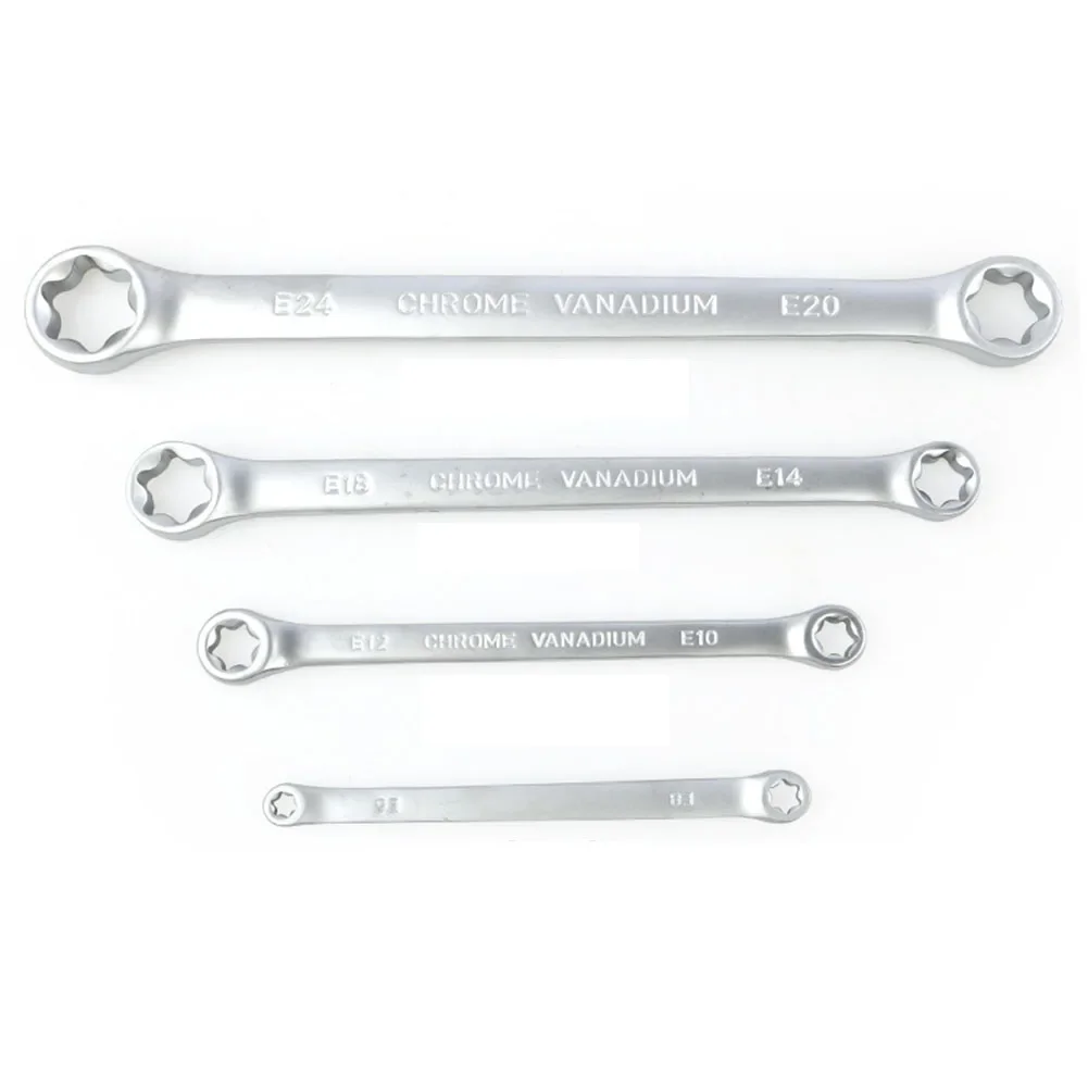 

4Pcs Double End Wrench Spanner Set E Type Hexagon Wrench For Nut Installation Suitable For Home Appliance And Car Repair