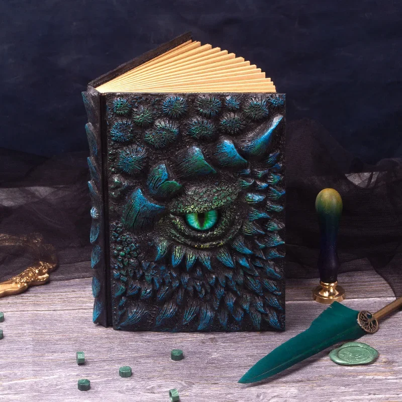 Horror Handbook Dragon\'s Eye Demon Retro Loose-leaf Notebook Witchcraft Curse Book Halloween Horror Prop Gothic Home Decor