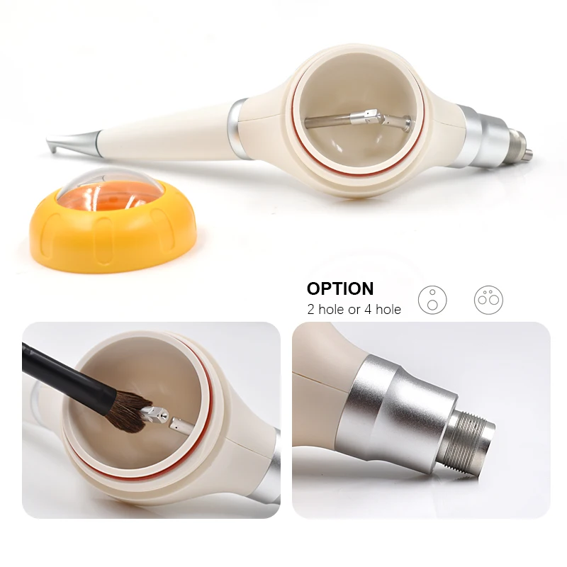 Pistola de jato de profilaxia dentária para clareamento e polimento de dentes, pulverizador de ar/água intraoral, peça de mão com 2/4 furos
