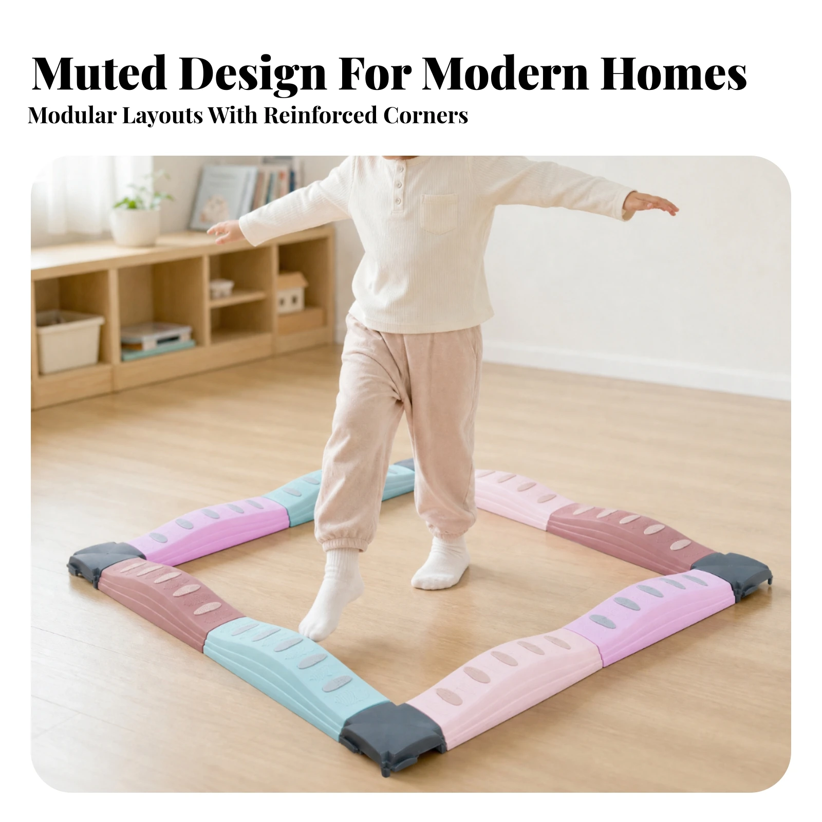 Plastic Tactile Balance Board Child-Friendly Interlocking Balance Board Set Sensory Toy Indoor Outdoor for Children, Preschool