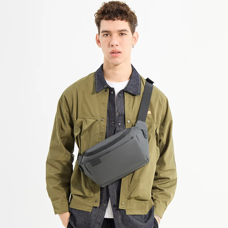 Casual Sling Men's Waist Bag Simple Style Urban Travel Wear-resistant Waterproof Hiking Cycling Crossbody Sports Works Chest Bag