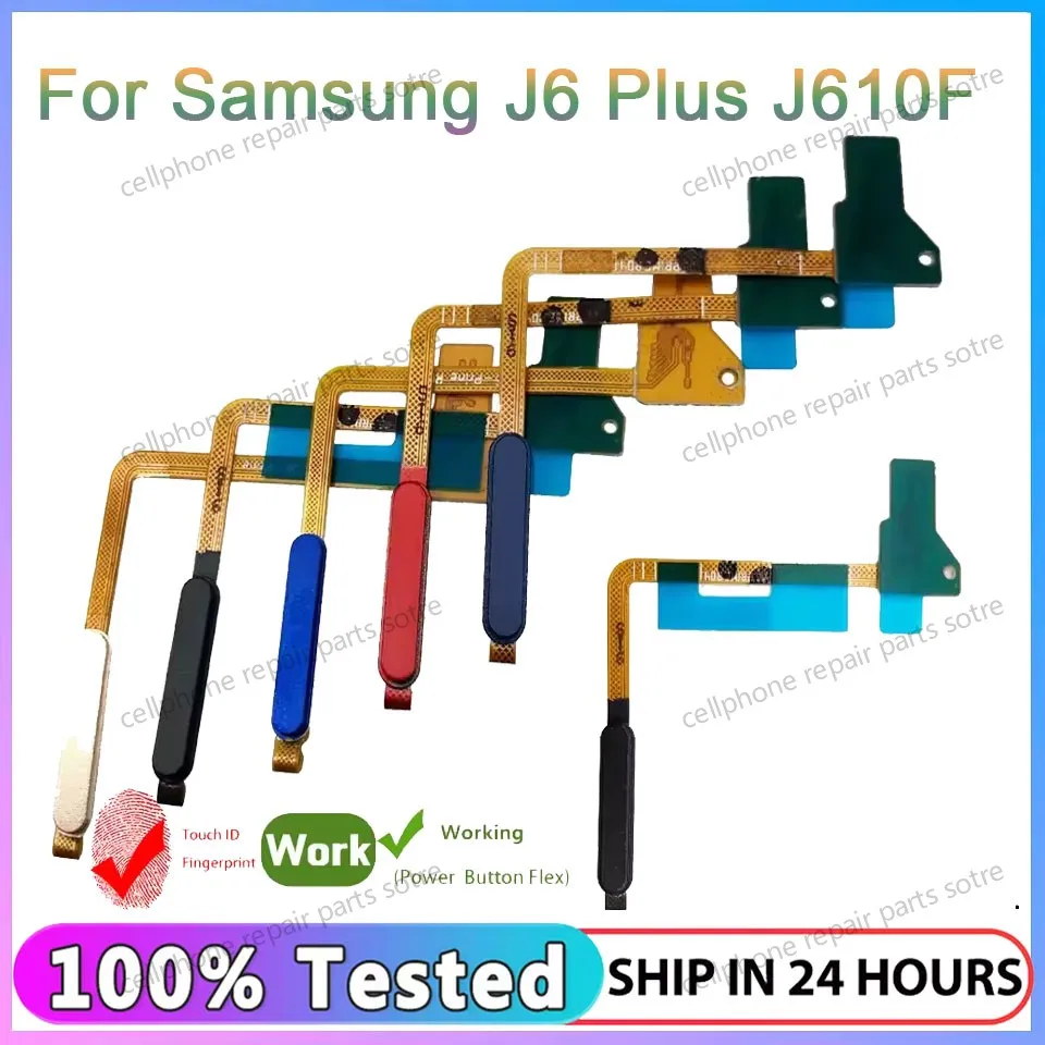 Brand New For Samsung J6 Plus J6+ J6plus J610 J610F Fingerprint Sensor Home Return Key Menu Button With Power Flex Ribbon Cable