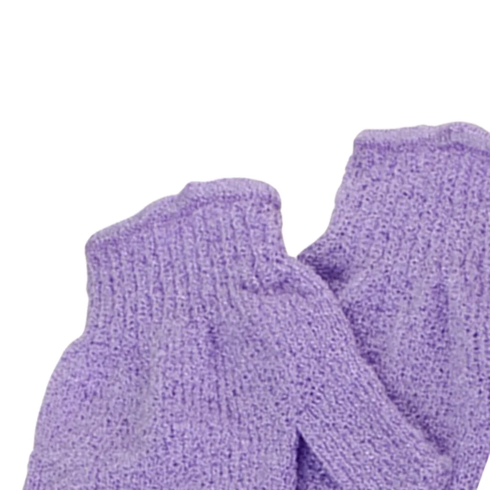 حمام الجسم دش قفازات التقشير لون عشوائي ألياف الاكريليك دائم إزالة خلايا الجلد الميت تحفيز الدورة الدموية