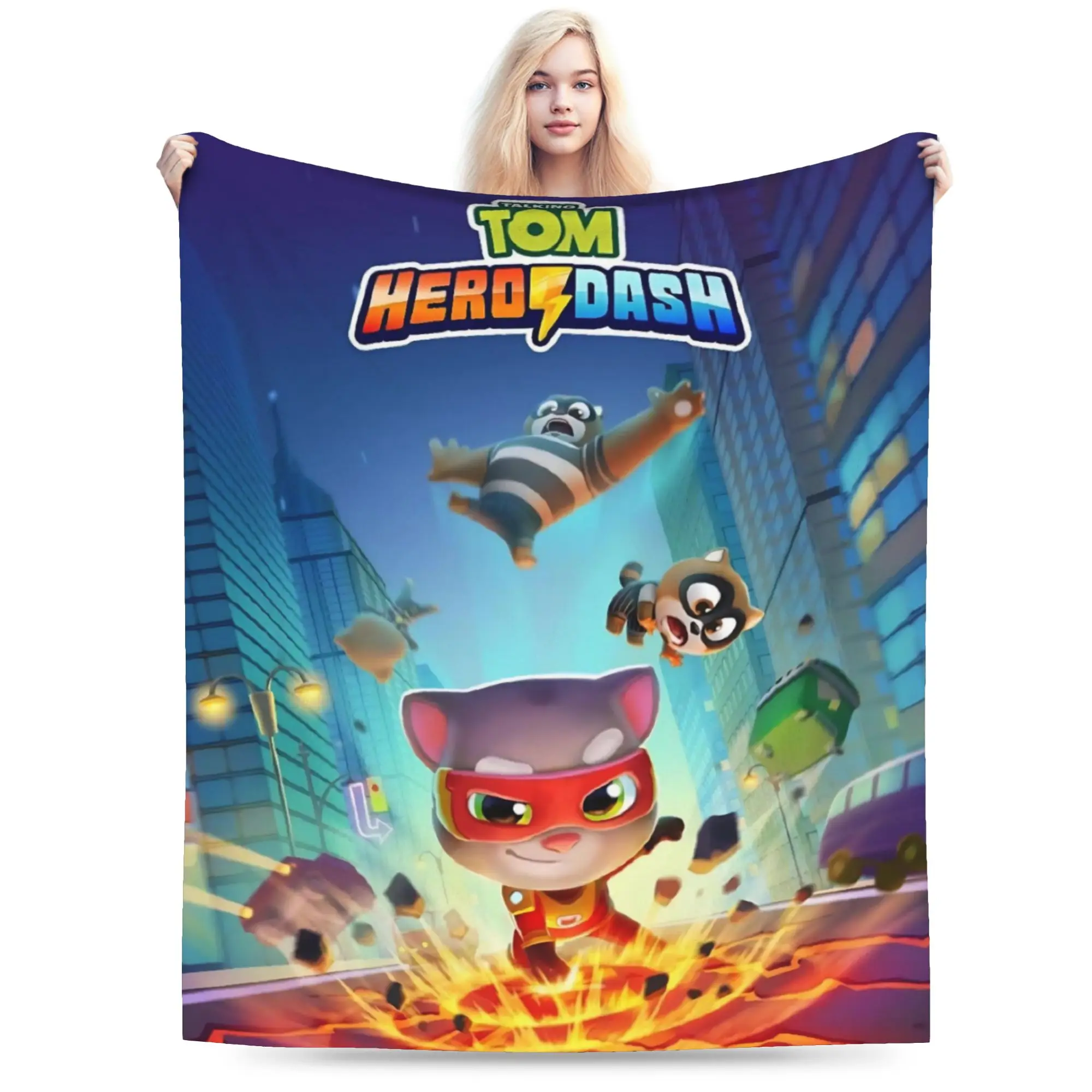 T-Talking T-Tom And F-Friends Throw Blanket for Couch  Soft Fuzzy Plush Blanket 50x60 Inch Multi-size Bedspread for All Seasons
