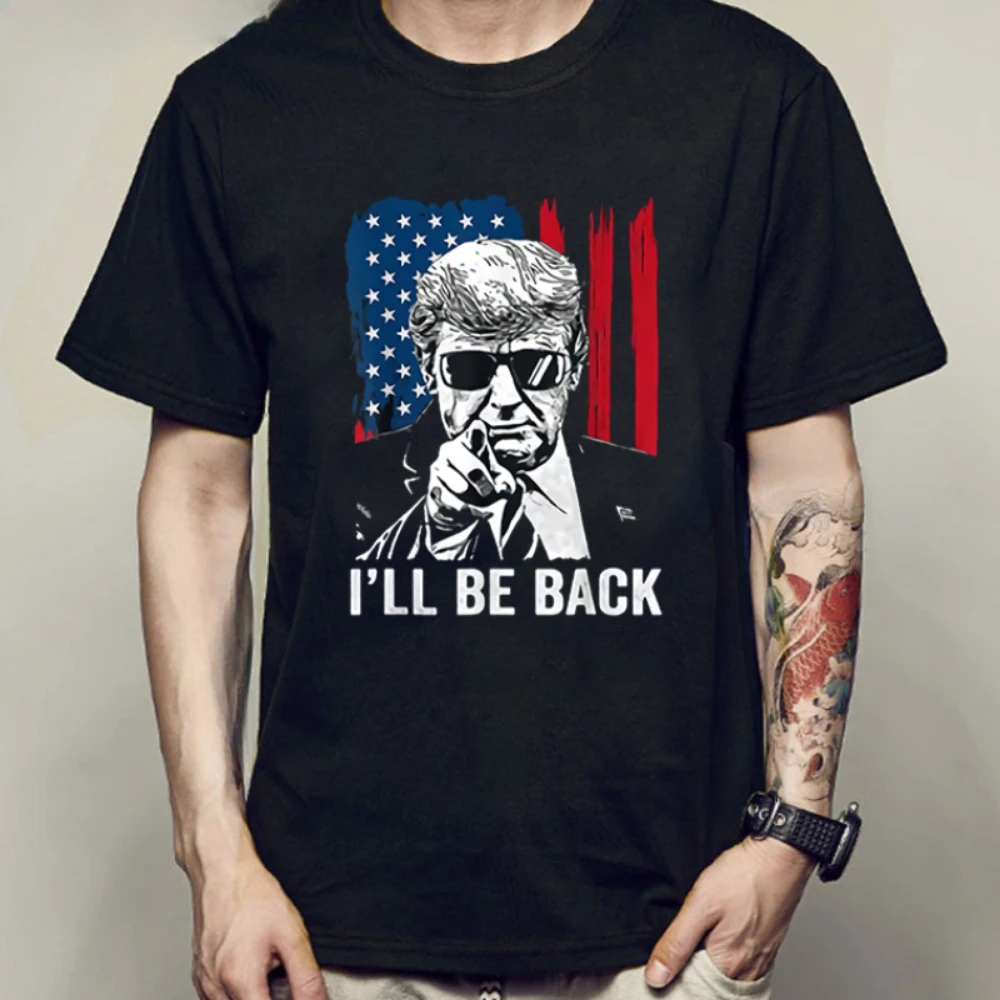 Middle Finger Make America Great Again Maga Tee Republican Full-Figured Men Graphic T Shirts Donald Trump T Shirt