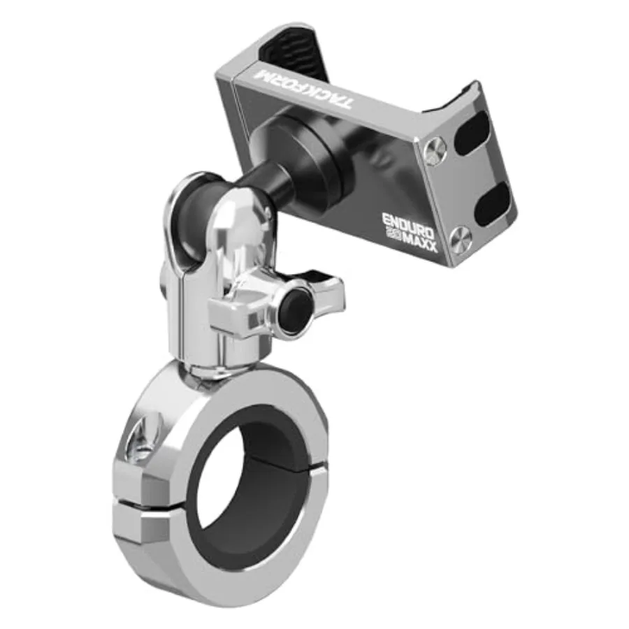 

Chrome Motorcycle All Metal Phone Mount with 20MAXX Spring Cradle for Universal Handlebar Clamp Fits 1-1/4 to 1-1/2 Diameter Al