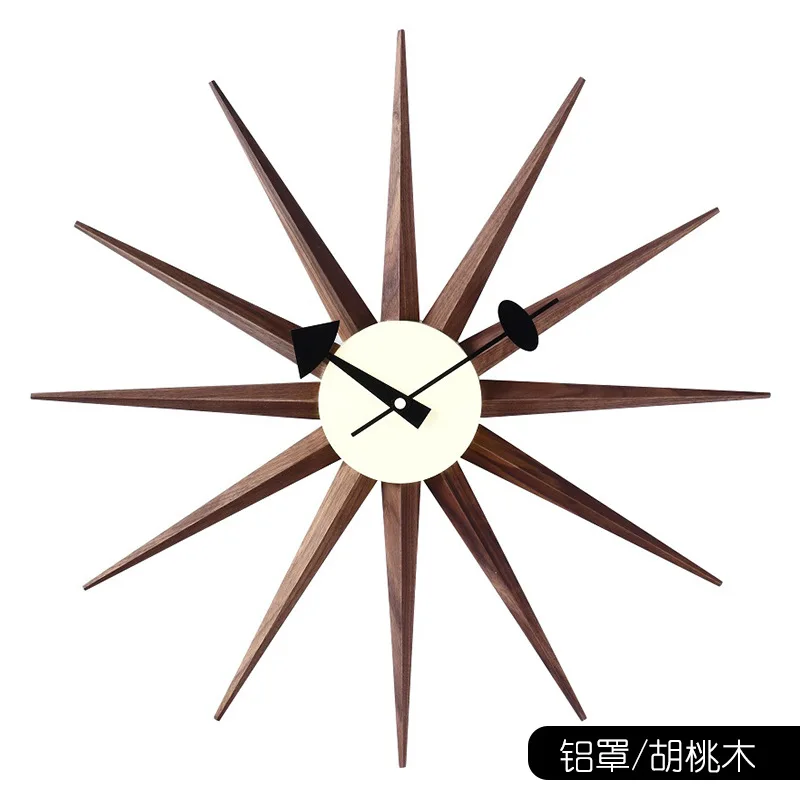 

Customizable Nordic Simple Home Clock Walnut Living Room Dining Room
