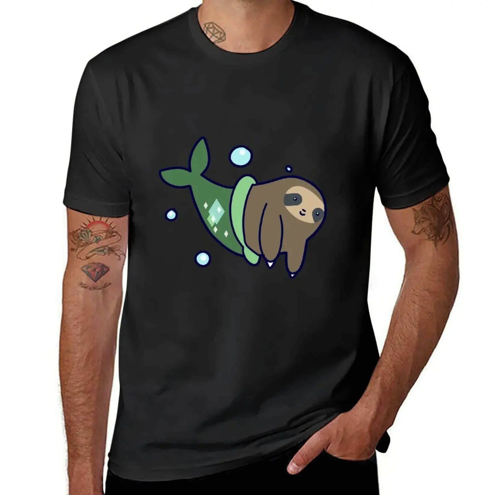 Mermaid Sloth T-Shirt kawaii clothes sweat fitted t shirts for men