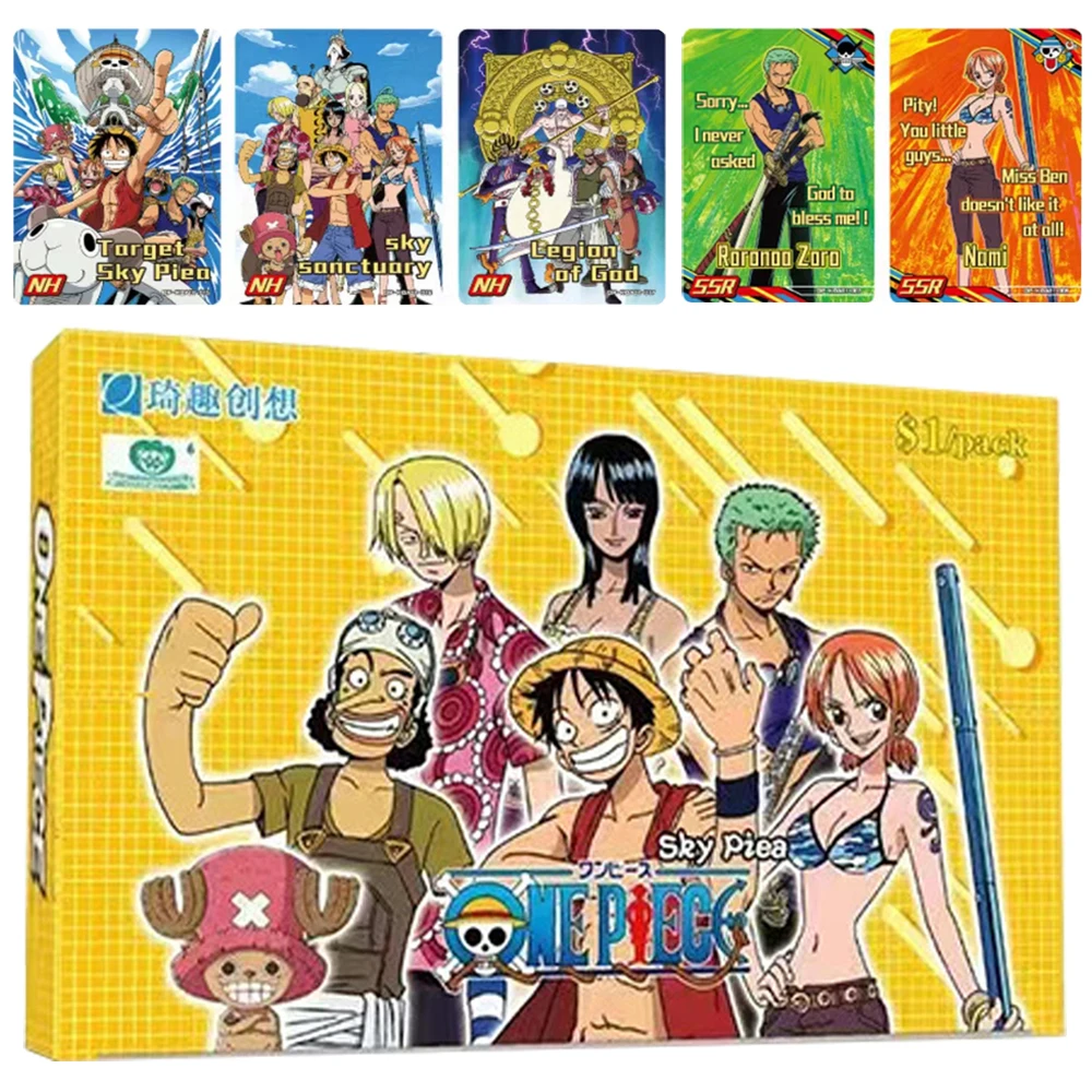 Tarjeta de ONE PIECE para niños, Buggy The Clown Gold Roger, Anime de acción de alta puntuación, juego de colección limitado, juguetes de mesa