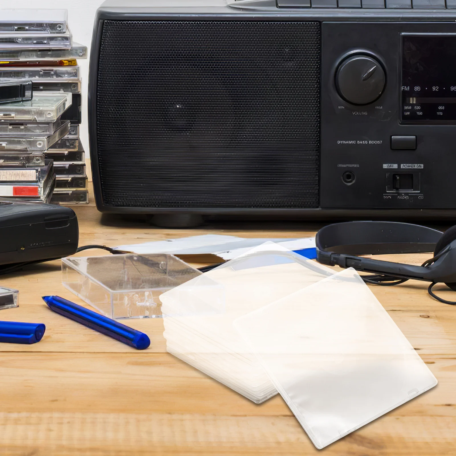 

25Pcs Cd Case Large Capacity Dvd Storage Box Transparent Design with Label Insert for Quick Identification and Durability