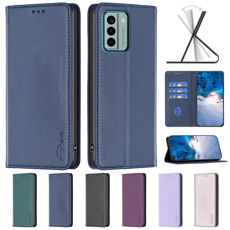 Para Nokia G42 funda de lujo con tapa magnética para teléfono Fundas NOKIA G42 Funda de tarjeta de cuero NokiaG42 G 42 G22 G21 G11 Coque