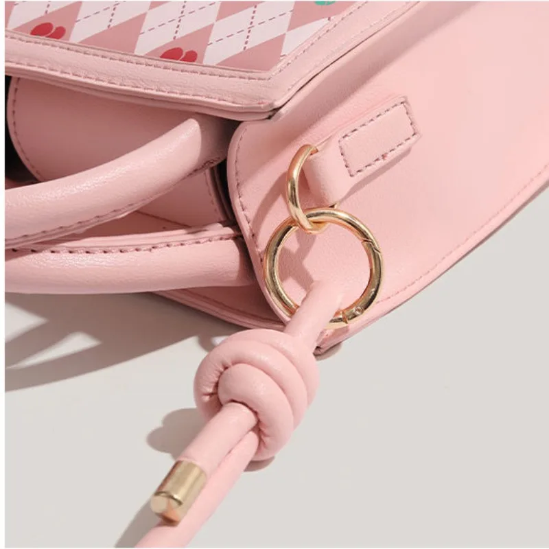 Nuove simpatiche borse a tracolla rosa per le donne 2024 Lolita borsa a tracolla ragazze Kawaii Strawberry Print Handbag primavera fuchucaymna22ea