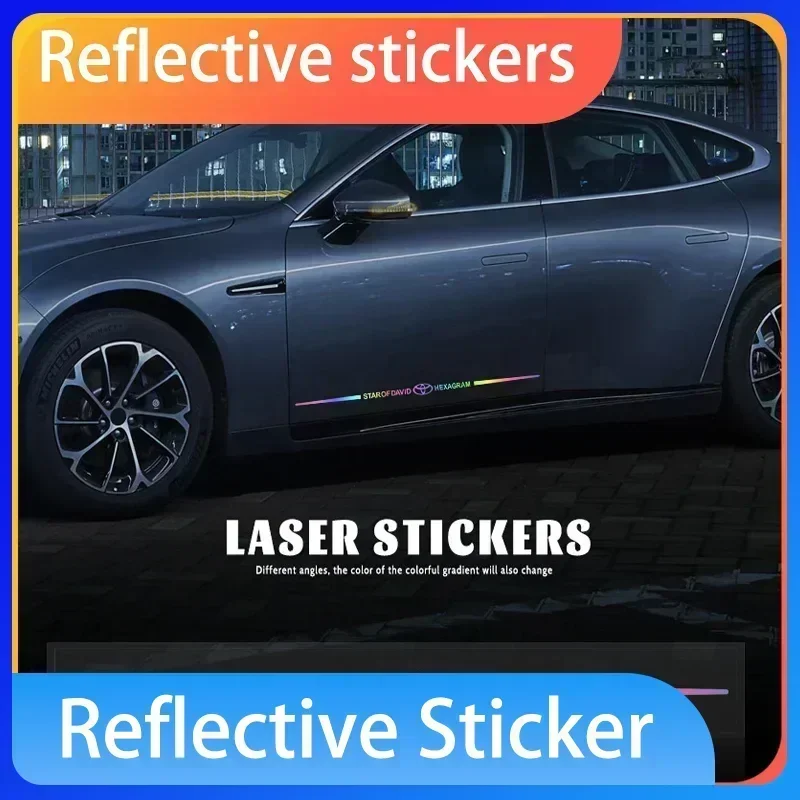 ملصقات شعار ليزر عاكسة للسيارة لتويوتا كورولا كامري rav4 يارس هايلكس بريوس أفينسيس أوريس برادو فيرسو اكسسوارات السيارات