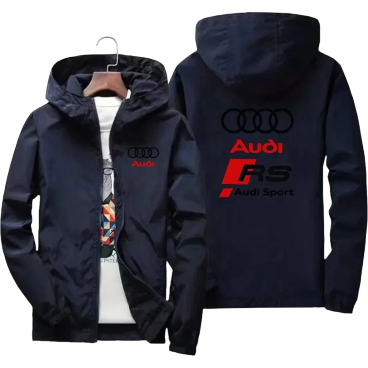 

Audi Men's Fashionable Windproof Jacket with Logo Suitable for Outdoor Activities Waterpro