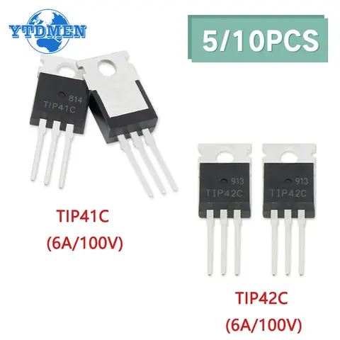 5/10PCS TO-220 Transistor TIP41C TIP42C 100V 6A NPN Transistors TIP41 TIP42