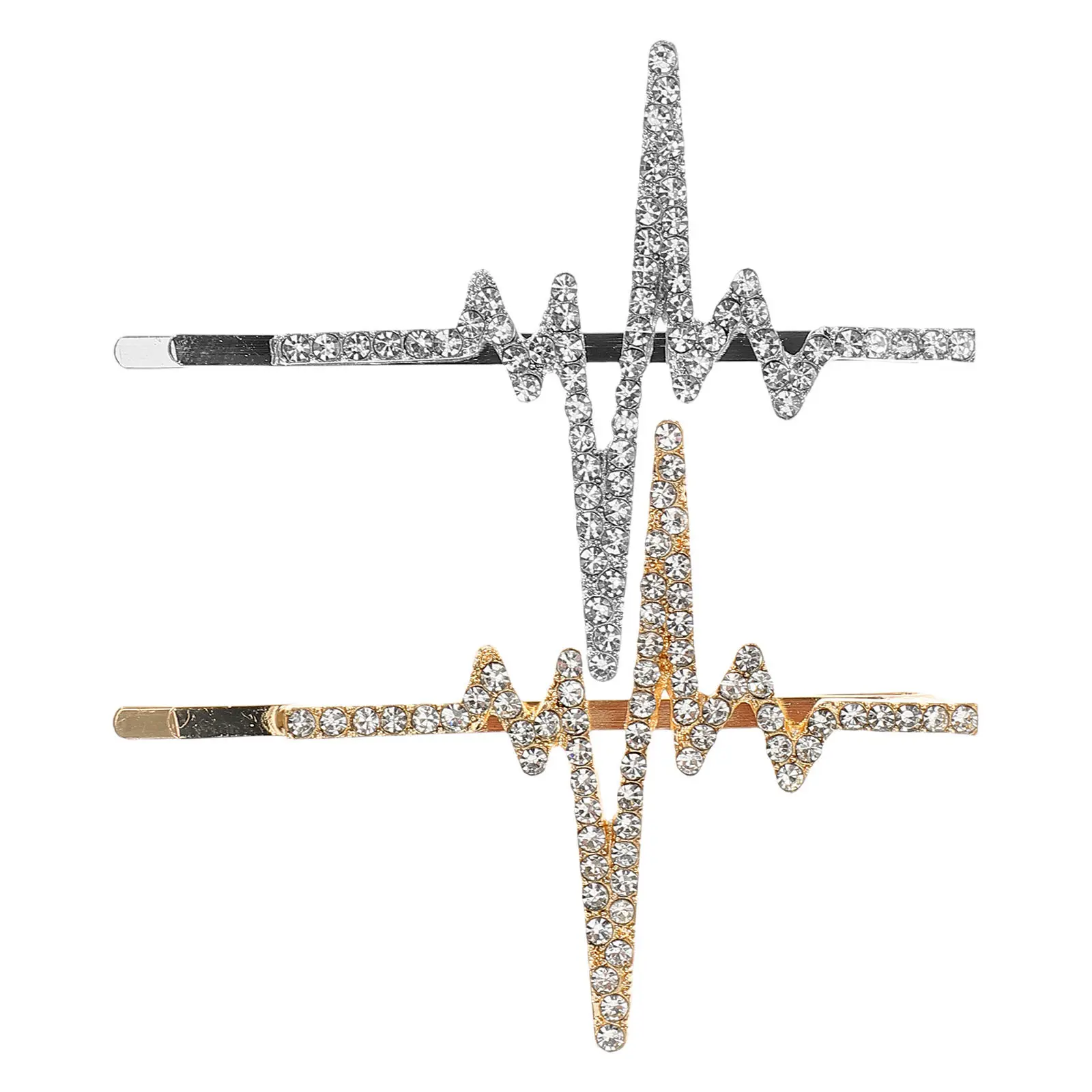 Heartbeat Rhinestone Hair Clip Crystal Bobby Pin for Wedding, Party & Daily Glamorous Hair Accessory