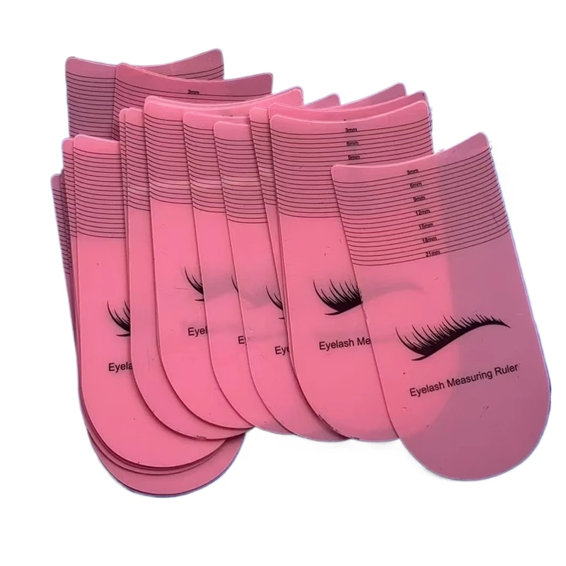 10pcsEyelash Length Measuring Ruler Portable Eyebrow Soft Plastic Ruler Makeup Tool Eyelash Extension Growth Accessory