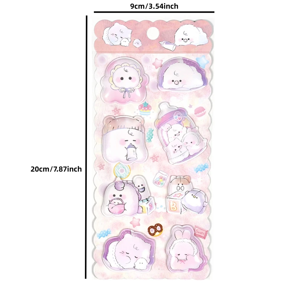 الكرتون جرو الدب الأرنب Kawaii منتفخ ملصقات ثلاثية الأبعاد سكرابوكينغ Diy بها بنفسك مجلة لطيف القرطاسية مذكرات ملصق ألبوم جوائز هدية #6