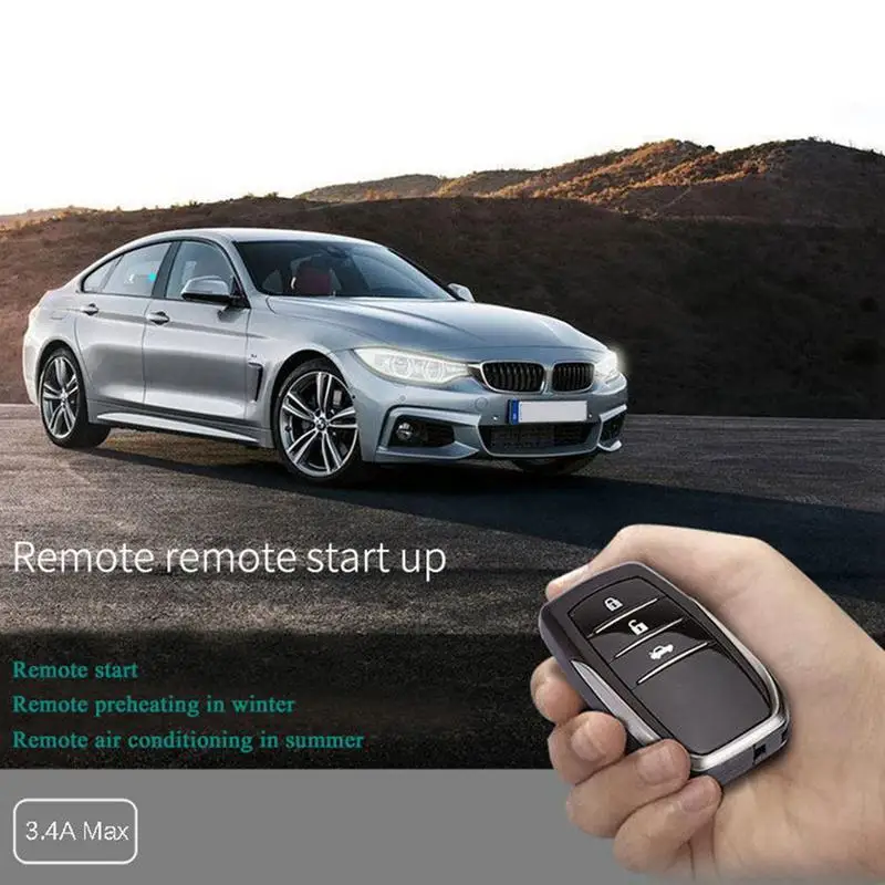 Car Alarm With Autostart Push One Button Auto Start Stop Keyless Entry System Smart Key Remote Start Kit Automotive Accessories