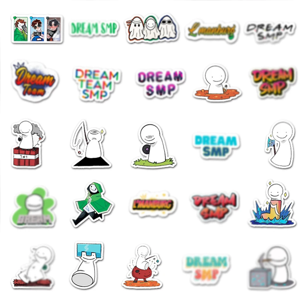 10/30/50PCS Game Dream Smp Cartoon Stickers DIY Car Bike Travel Luggage Phone Laptop Cool Waterproof Graffiti Sticker Decal Toy