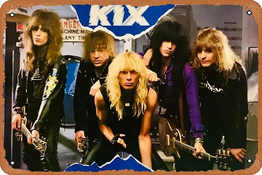 Kix - Blow My Fuse album poster, 1988 Metal Signs Poster Wall Decor Design for Cafes Bar Pub Beer Club Wall Home Decor 8x12inch