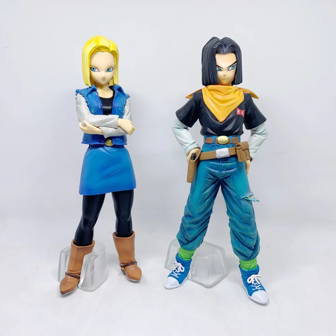 Figurines d'action en PVC Anime Dragon Ball Z, jouets modèles de Collection pour enfants, cadeaux de noël, Android 17, 18, 25cm