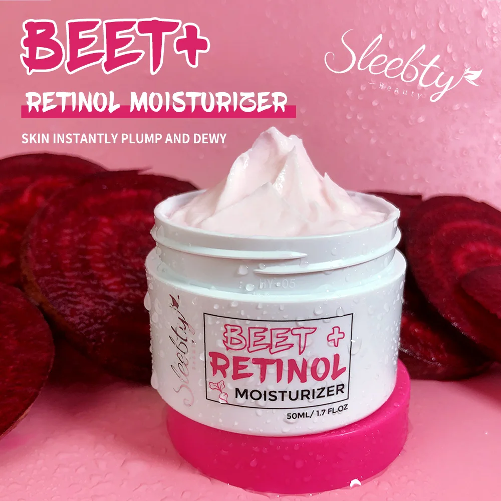 

Beet Retinol Moisturizer Smoothes Skin Firming Hydrating Vitamin E Refine Pores Day Night Face Cream Anti Wrinkle Skin Care 50ML