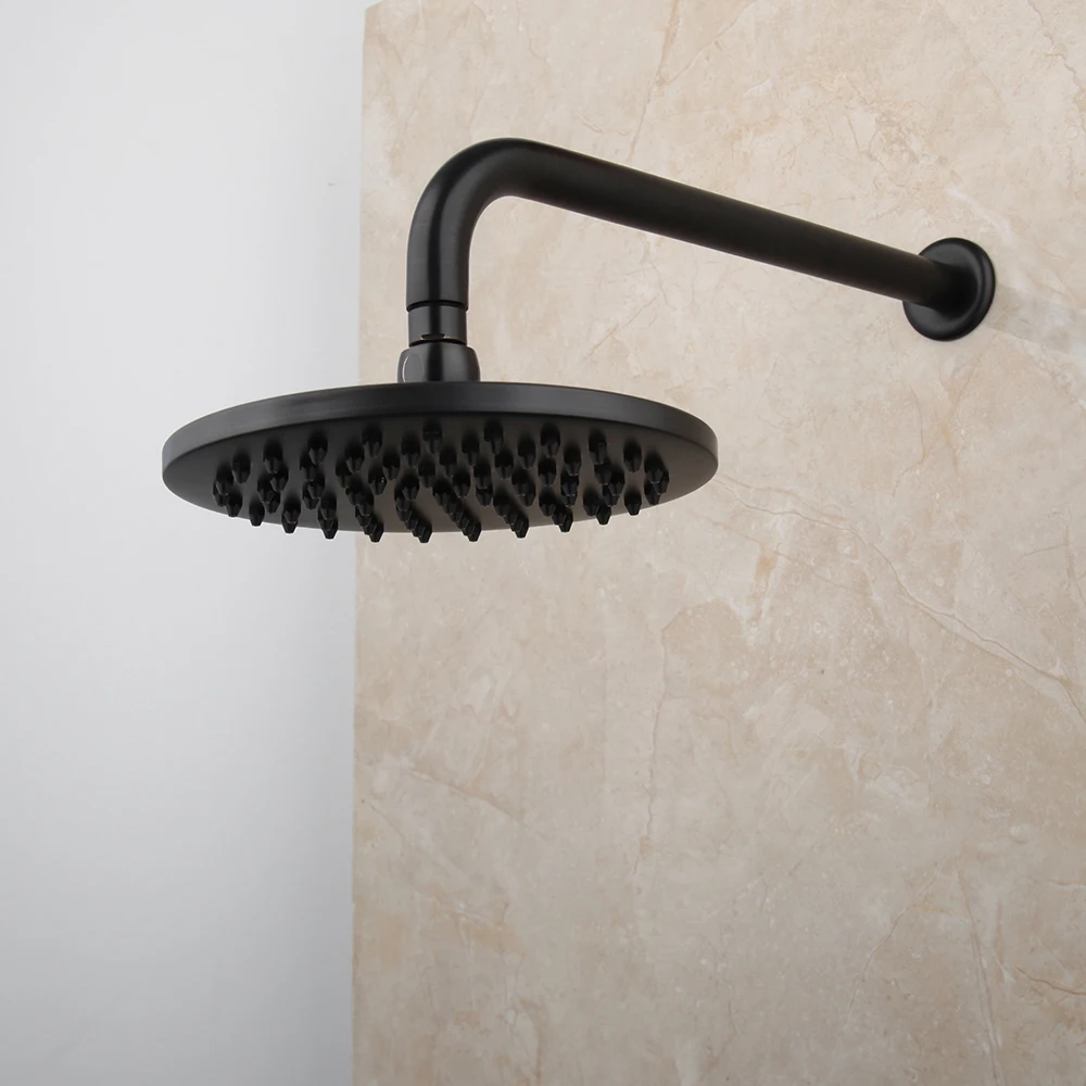 

Black Brass 8 inch Rain Shower Head Bathroom Rainfall Overhead Shower Head