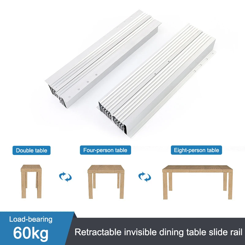 

Folding Table Telescopic Track 1.8m/2.5m Aluminum Alloy Multifunctional Desk Telescopic Slide Hardware Accessories