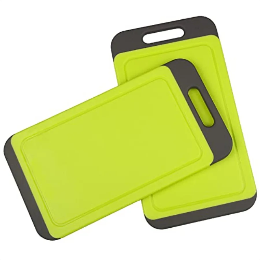 

Mini Kitchen Cutting Board Mats BPA Free Dishwasher Safe Juice Grooves Thicker Boards Easy Grip Handle Non Porous 2 pack