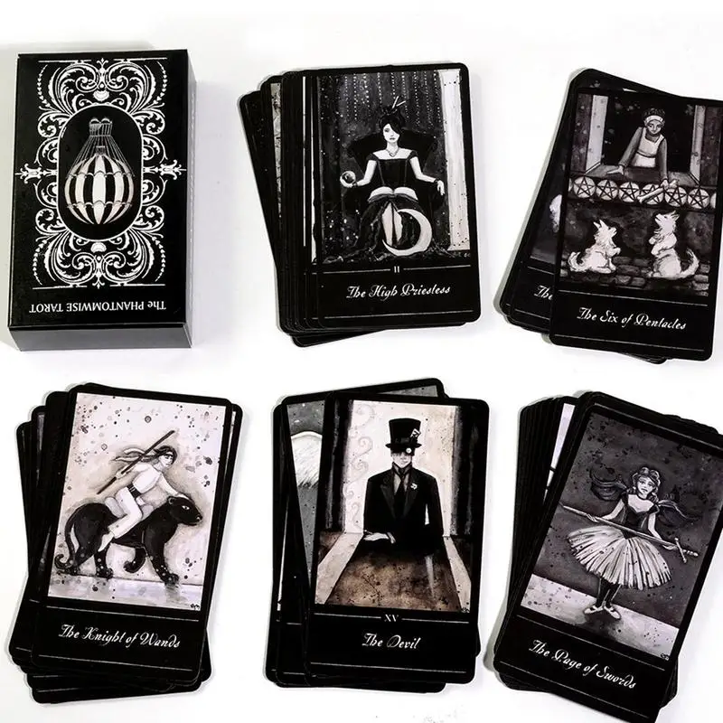 78 kartu Tarot Phantomwise untuk penggunaan pribadi ramalan dek Tarot versi bahasa Inggris penuh kartu dek permainan keberuntungan