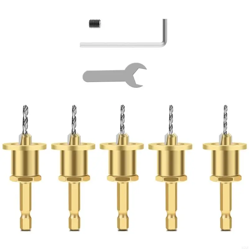 57QF Wood Countersink Drills Bit Tapered Drills Bits Quick Changes Hexagon Shank Countersink Drills Bit for Woodworking Screw