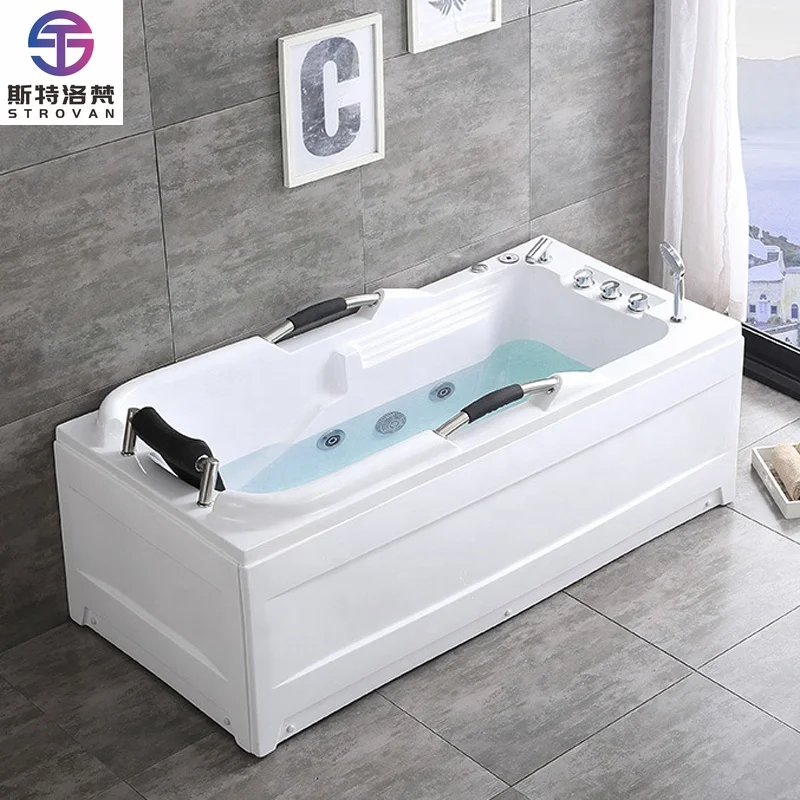 

ZXHK Cheap Smart Rectangle Modern Soaking Tub 2 Person Acrylic Free Standing Bathtubs Whirlpool Massage Hotel Indoor Tub