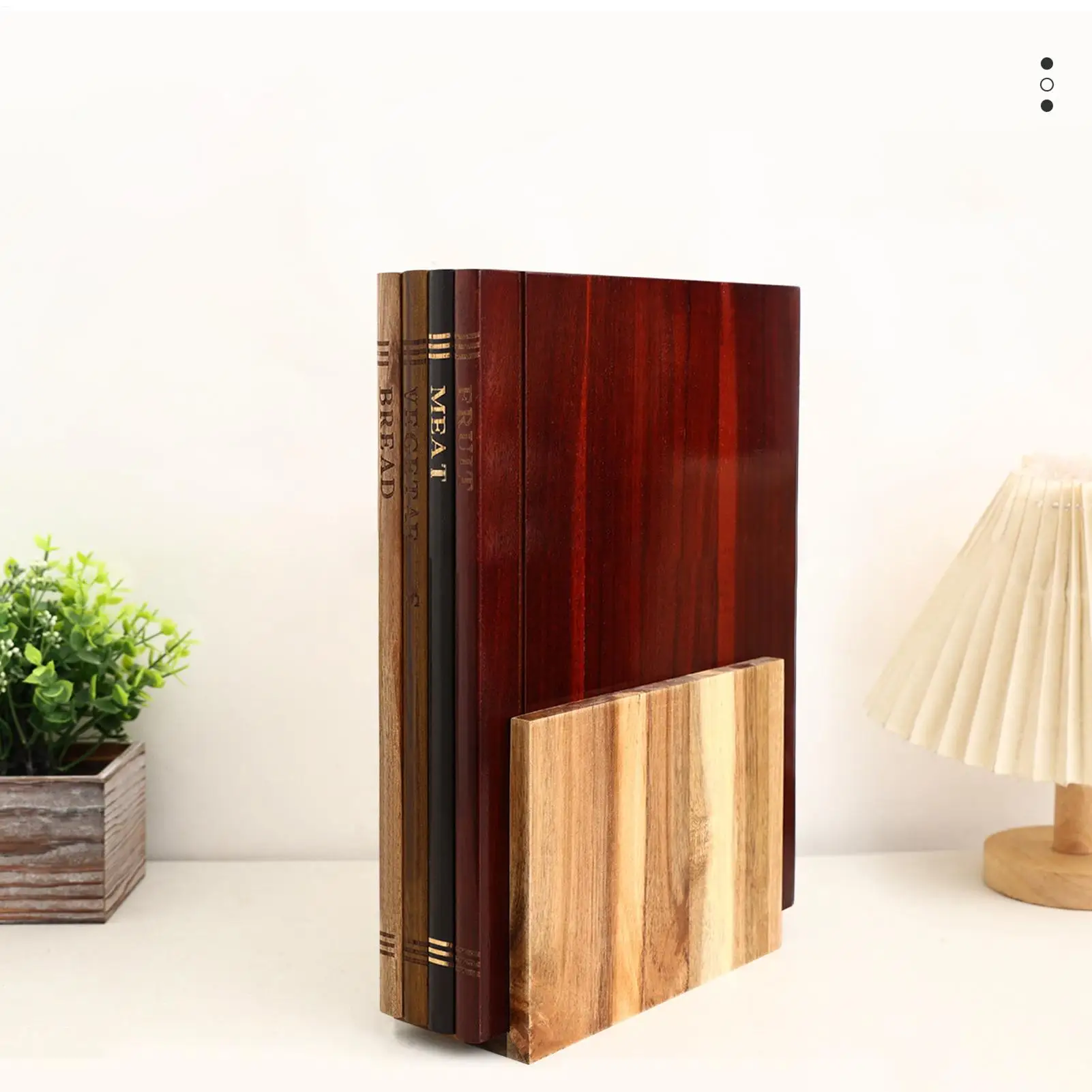 Book Cutting Board Set 4 Piece Wooden Chopping Mat with Stand Wooden Book Cutting Board Set for Charcuterie Kitchen Home