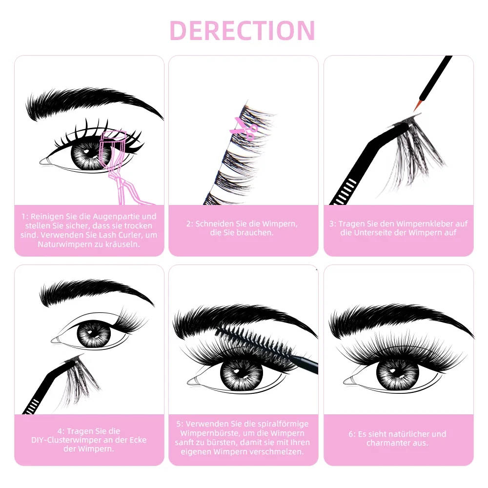 ARISON DIY Clusters Eyelash Extension Segmented Lashes Dramatic Lash Bundles Soft False Eyelashes Makeup Tools