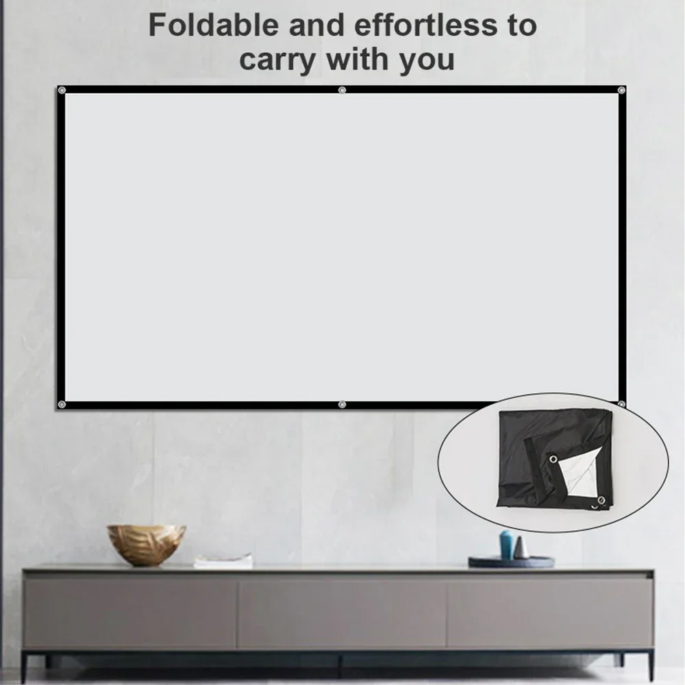 MIXITO Thick 16:9 Ratio Black Background Milk Silk Projector Screen High-definition Outdoor Or Office Or Home Projection Screen