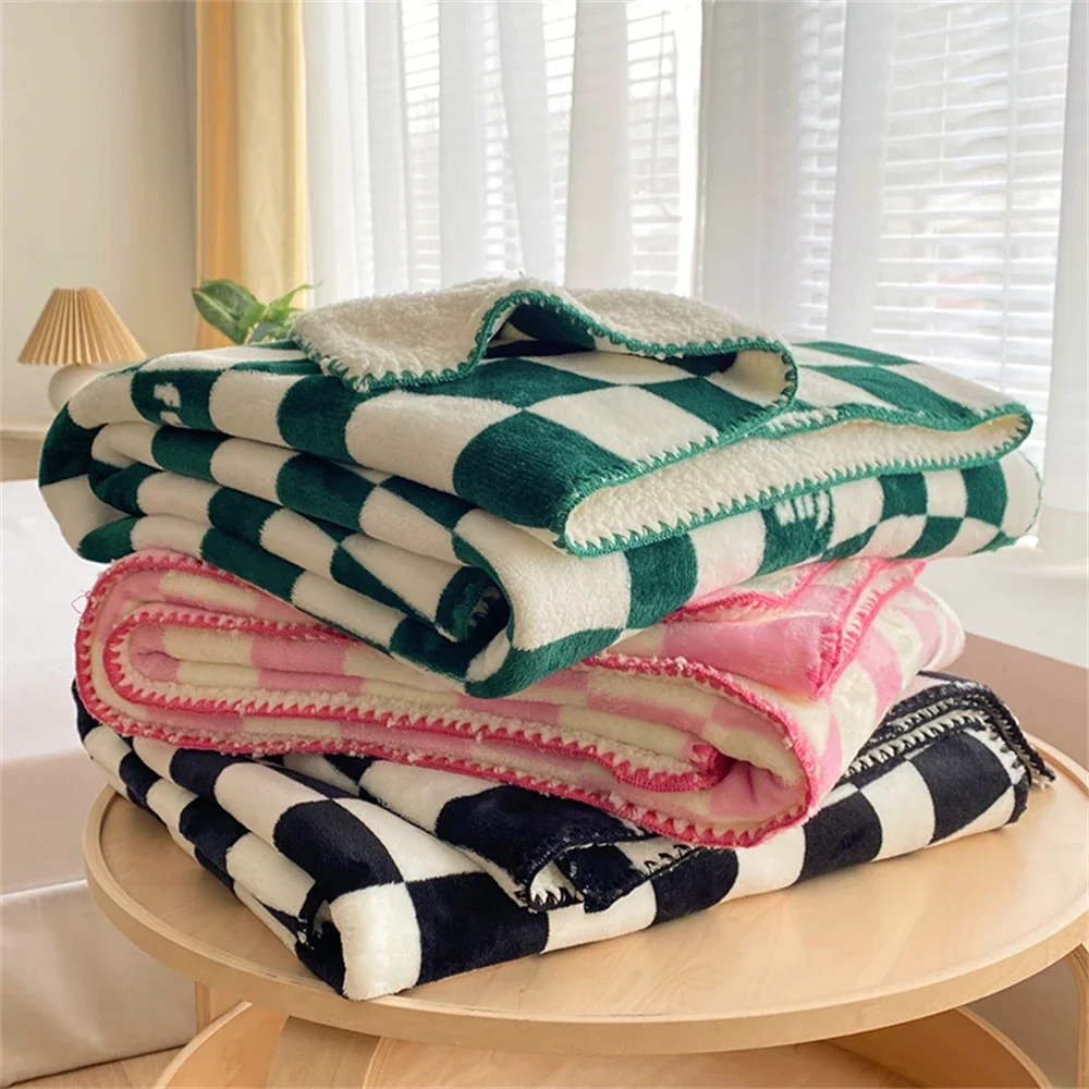 

Portable Soft Blankets for Adult Bed Cover Air Conditioning Office Nap Blanket Bedroom Decorative Quilted Fleece Throw Blanket