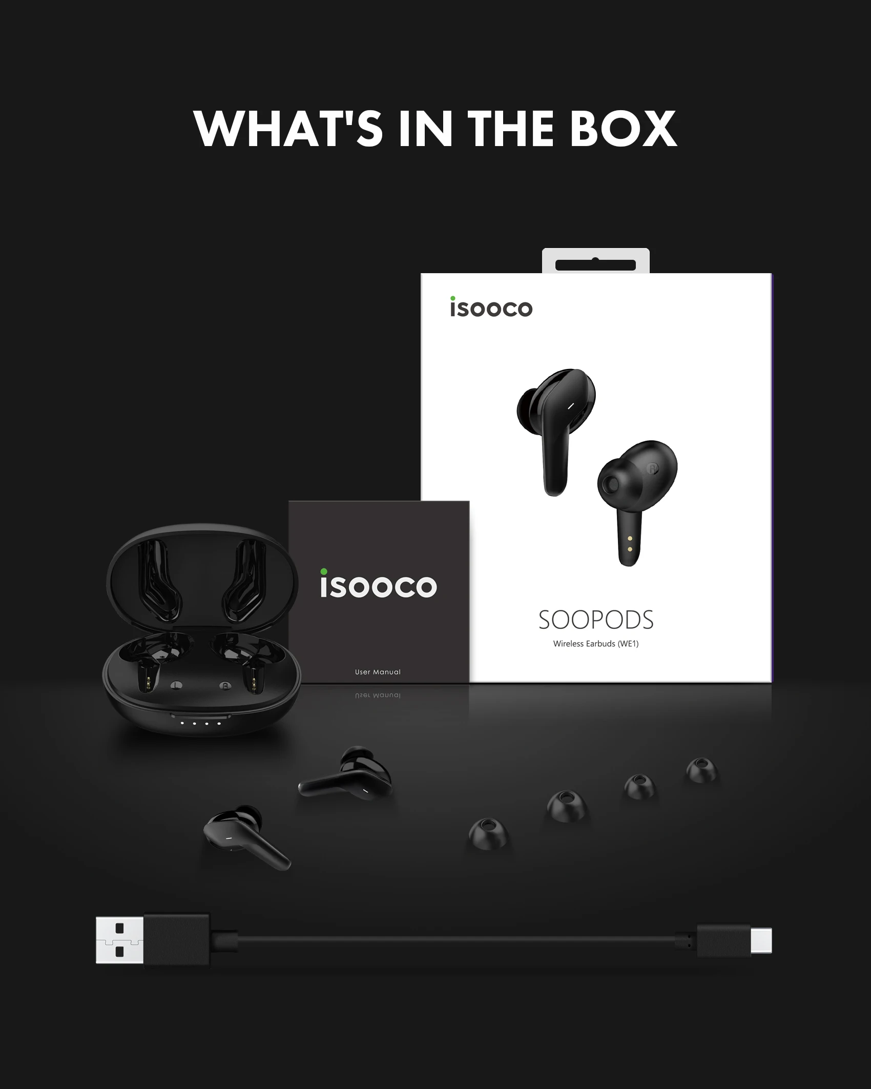 Беспроводные наушники-вкладыши isooco, Bluetooth-наушники, наушники-вкладыши со встроенным дисплеем яркости и зарядным устройством, водонепроницаемые наушники-вкладыши IPX7