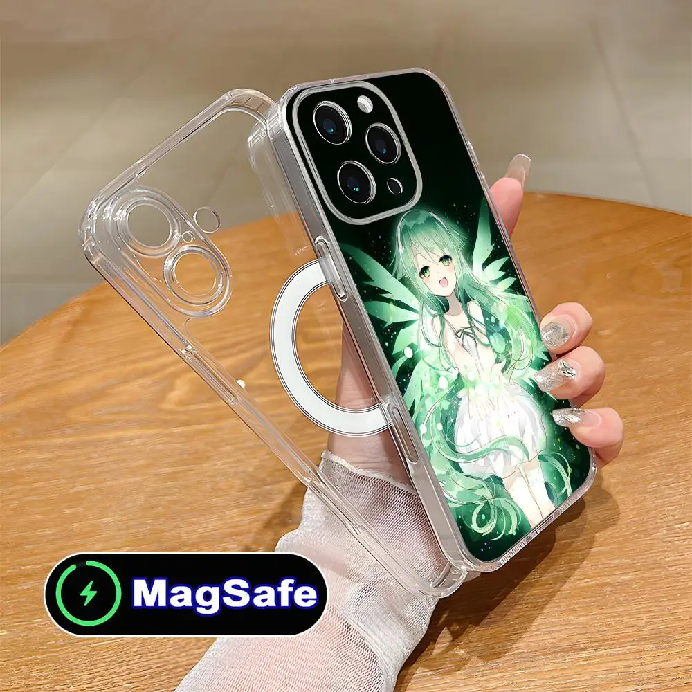 Saya no Uta حافظة هاتف محمول لهاتف آيفون 17 16 15 14 13 12 11 Air Pro Max Plus Mini Magsafe غطاء ملون شفاف جميل