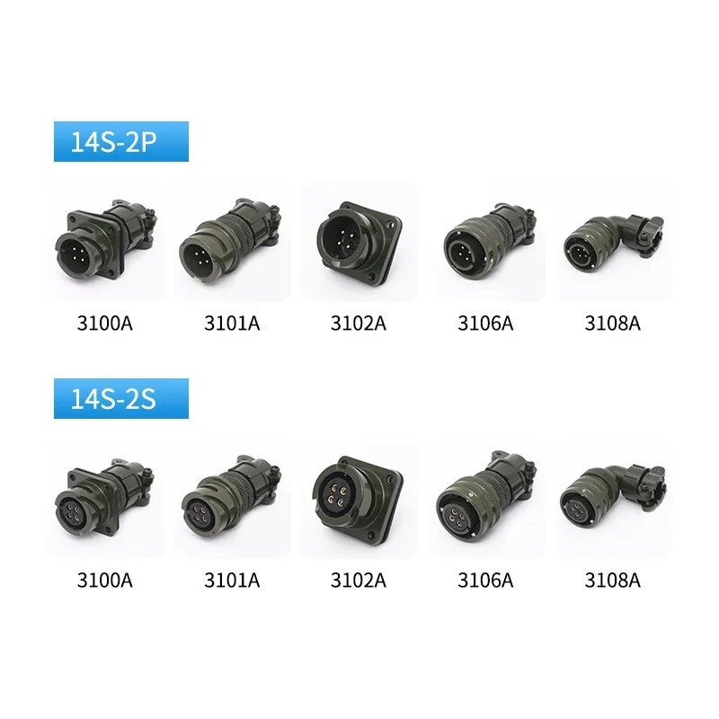 

VG95234 14S 14S-2P 14S-2S Series Snap Servo Motor Aviation Plug Socket Waterproof 3100A 3101A 3102A 3106A 3108A 14-2S 14-2P