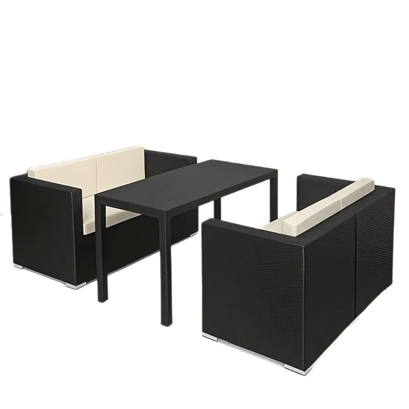 

Outdoor table and chair villa courtyard garden leisure rattan chair set combination waterproof and sunscreen outdoor rattan