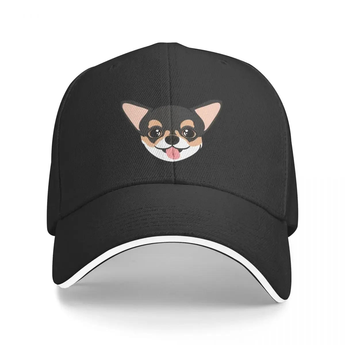 LOVE Black Tricolor Chihuahua Baseball Cap Snapback Cap Hood beach hat Sunscreen For Men Women's