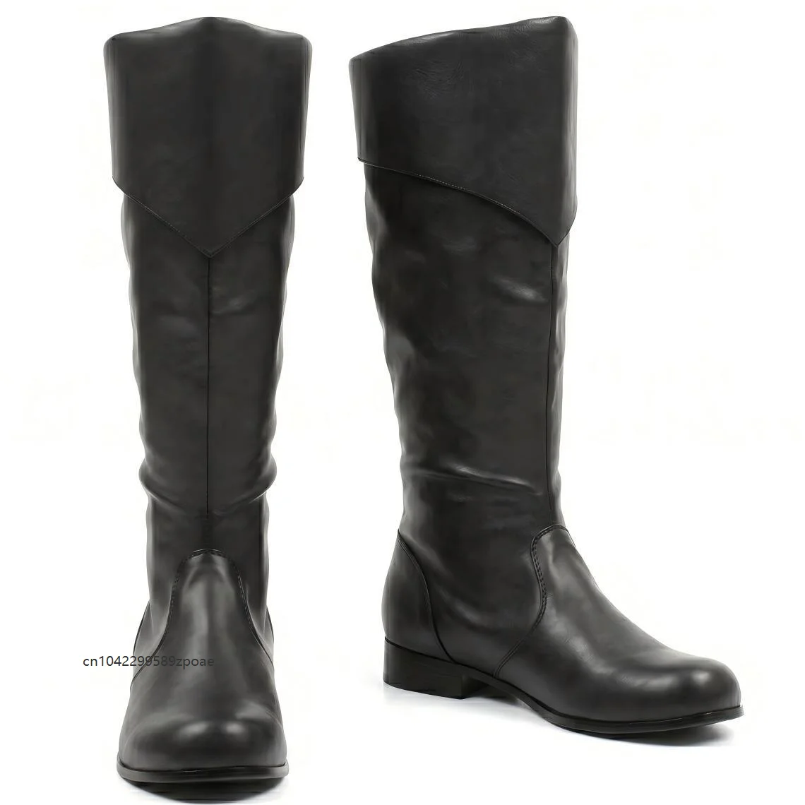 Men Retro Renaissance Knee High Boots Renaissance Festival Masquerade Shoes Fantasy Halloween Role Play Stage Faux Leather Boot 5