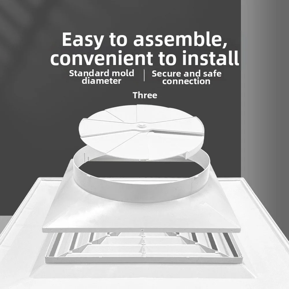 Adjustable 8 Inch ABS Air Vent Cover With 360 Degree Damper For Home Commercial Industrial HVAC Duct Diffuser Regulating Valve