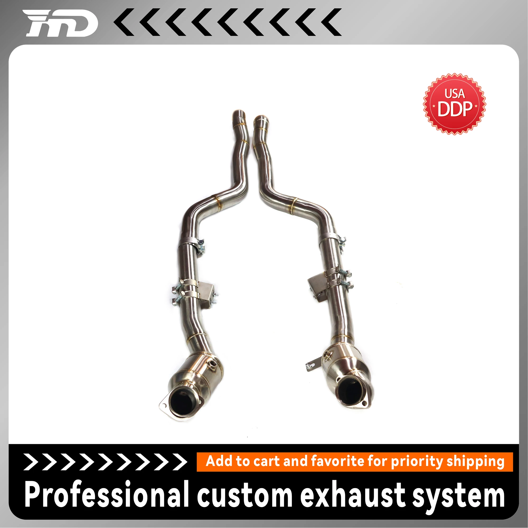 

HMD Auto Parts Exhaust System Downpipe for Mercedes-Benz CLS63 W218 5.5T without heat shield
