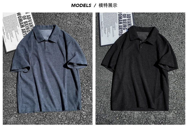 Herren Oversized Polo Kurzarm-Oberteil mit Wabenstruktur, Reverskragen für Freizeit, Pendeln und Alltag – Detail 13