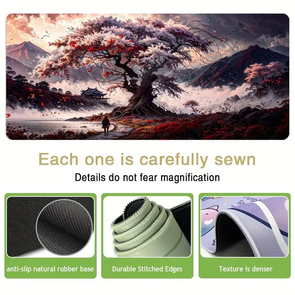 巨大な芸術的な古代の木のパターンデザインマウスパッドゴム滑り止めデスクマットゲーマー PC アクセサリーゲームマットキーパッドマウスパッド