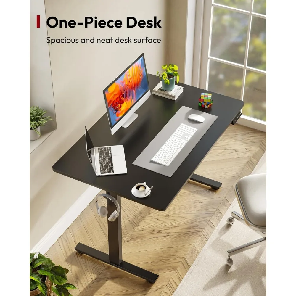 مكتب قائم كهربائي قابل للتعديل بارتفاع 48 × 30 بوصة، مكتب قائم مريح مع وحدة تحكم 6 أزرار للمكتب