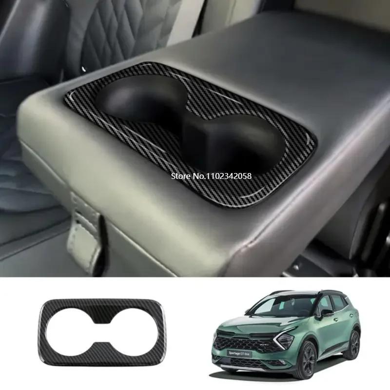 

3d Sticker For Kia Sportage Nq5 2022 2023 Abs Wood Rear Seat Center Water Cup Holder Frame Hybrid X Gt Line Interior Parts