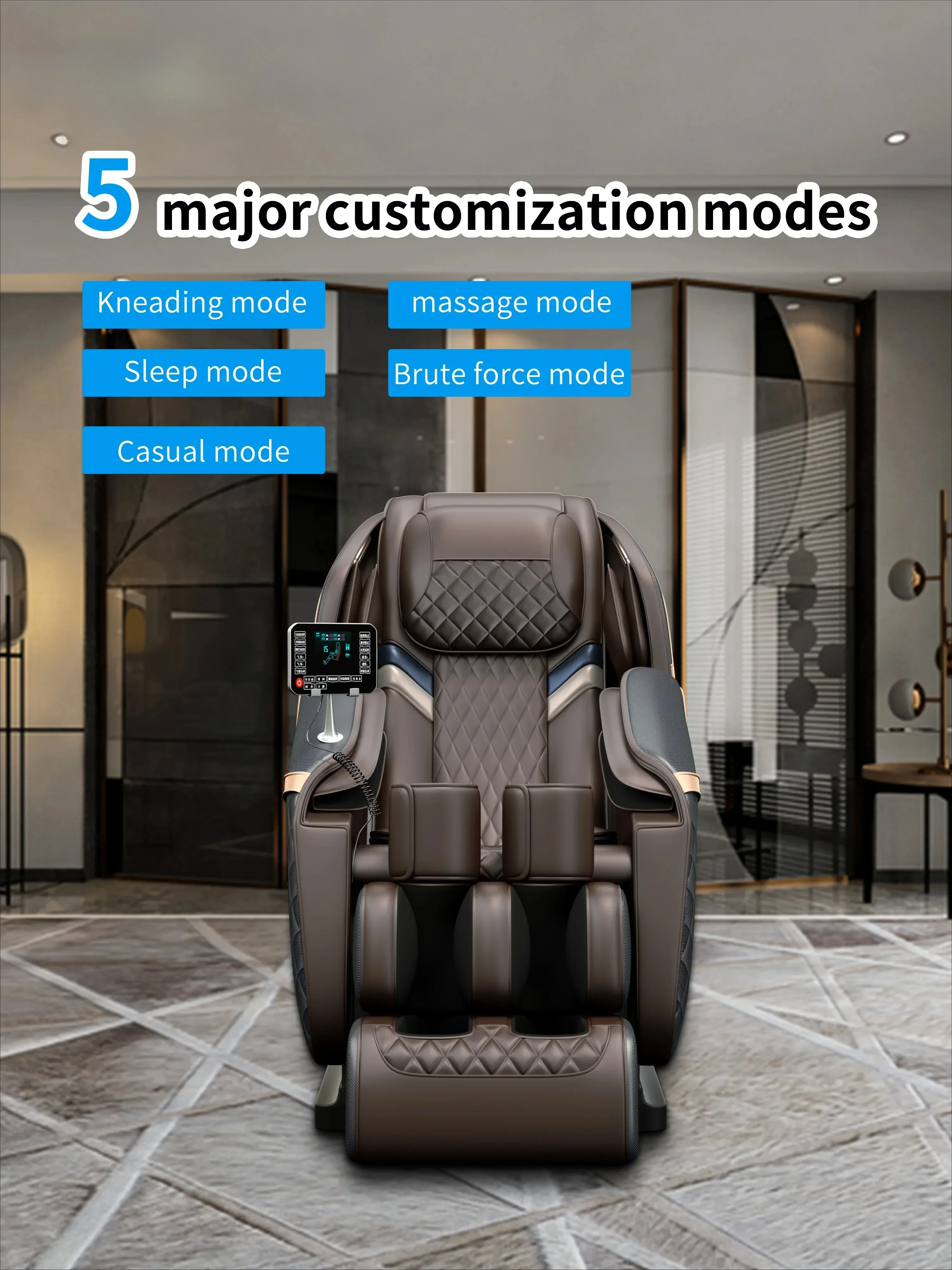 High Quality Leather Full Body Commercial Massage Chair Pink Heated Zero Gravity(SL) with Timing Control for Home and Office